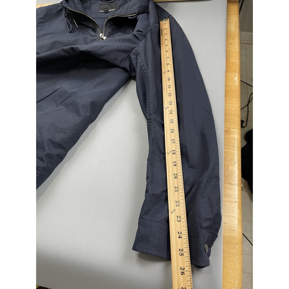 Banana Republic Mens Jacket Large Navy Blue Utility Windbreaker Golf Full Zip - Picture 10 of 10